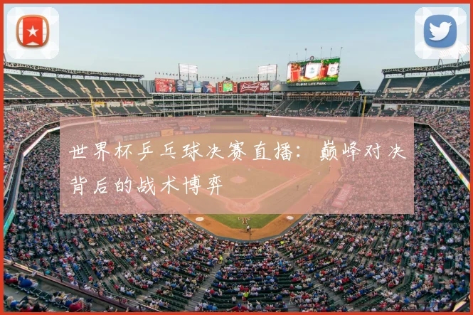 世界杯乒乓球决赛直播：巅峰对决背后的战术博弈